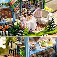 Vista 5 de TuKIIE Kit de muebles de casa de muñecas en miniatura, a escala 1:24, accesorios para casa de muñecas de madera, a prueba de polvo y movimiento