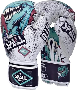 Boxing Gloves for Kids, Men & Women - Pro Training Sparring Punching Gloves - Muay Thai MMA, Kickboxing Heavy Bag Workout Leather Boxing Training Gloves - Dino