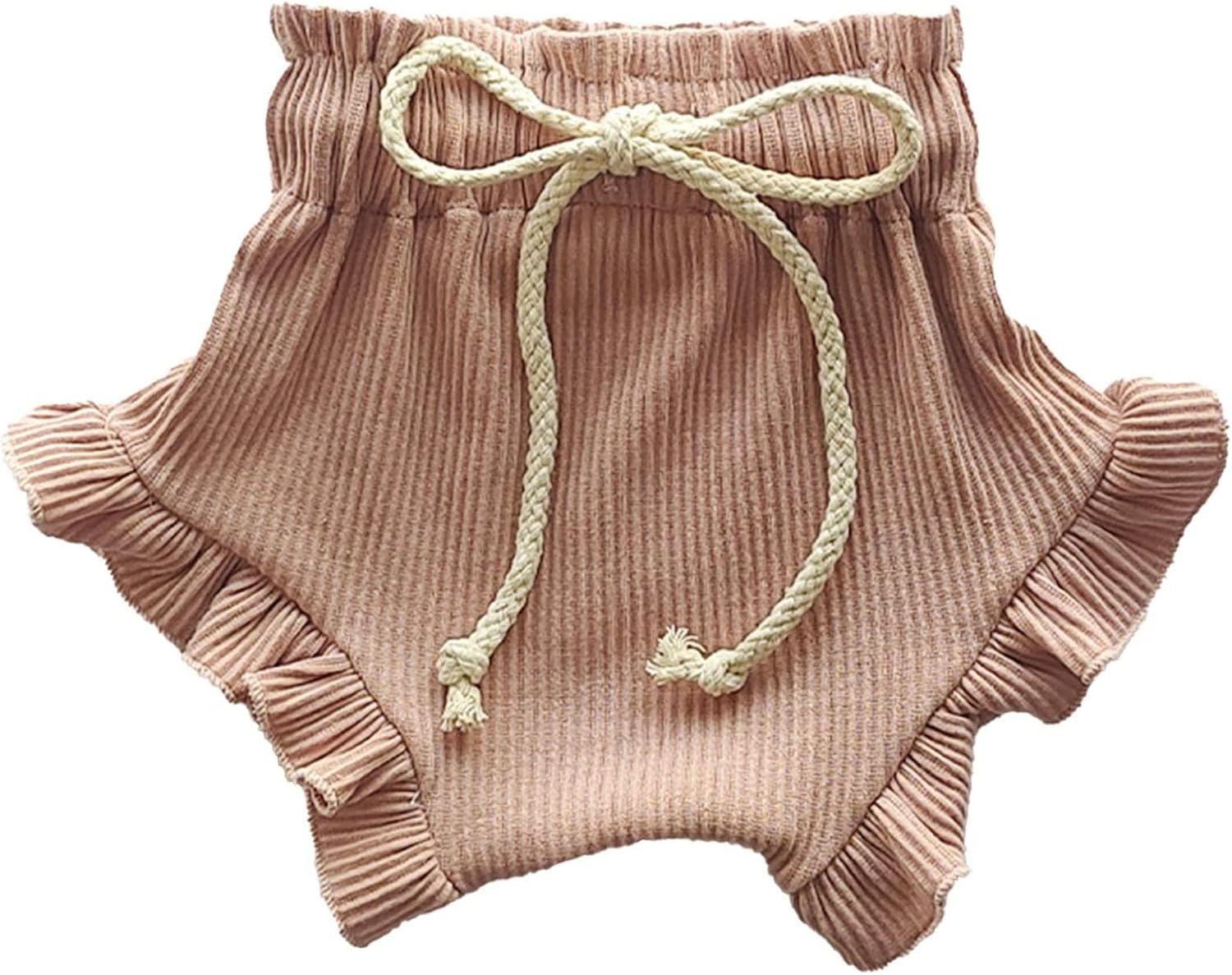 Baby Girl Bloomer Shorts Crochet Knit Drawstring Ruffle Diaper Covers