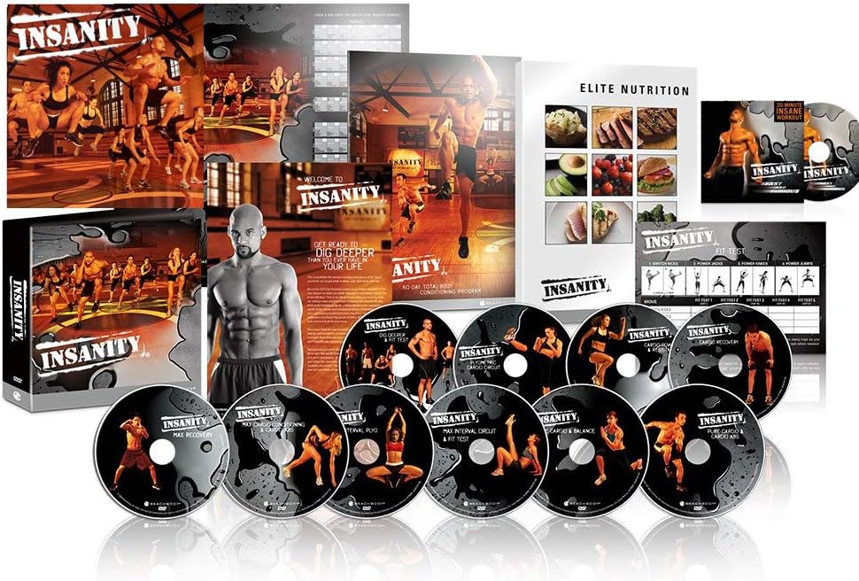 ZOMLAN Insanity Exercise Shaun T DVD, Fast and Furious Complete Workout with Nutrition Guide (Insanity)