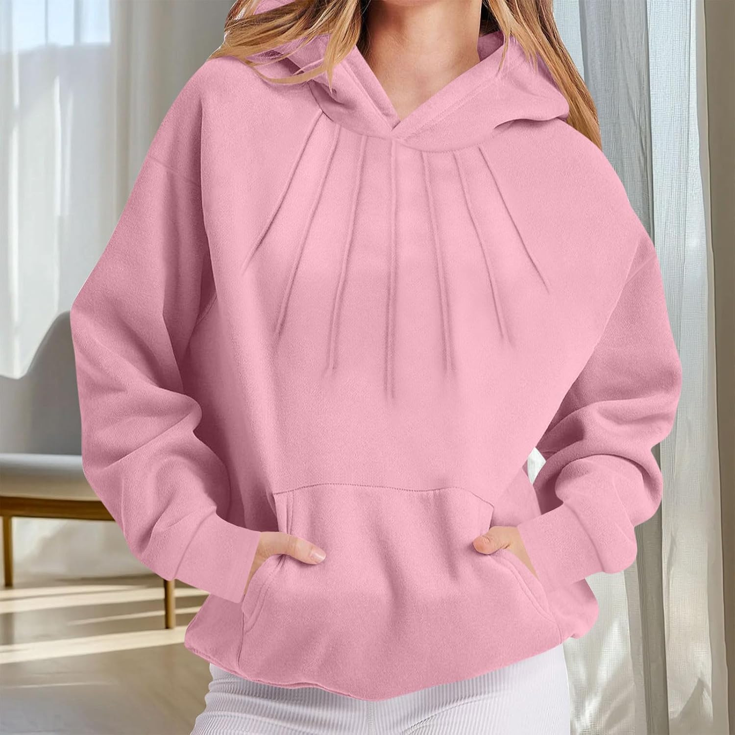 Women's Hoodies Oversized Sweatshirt Long Sleeve Comfy Casual Basic Pullover Sweatshirts Fall Outfits Y2K Clothes