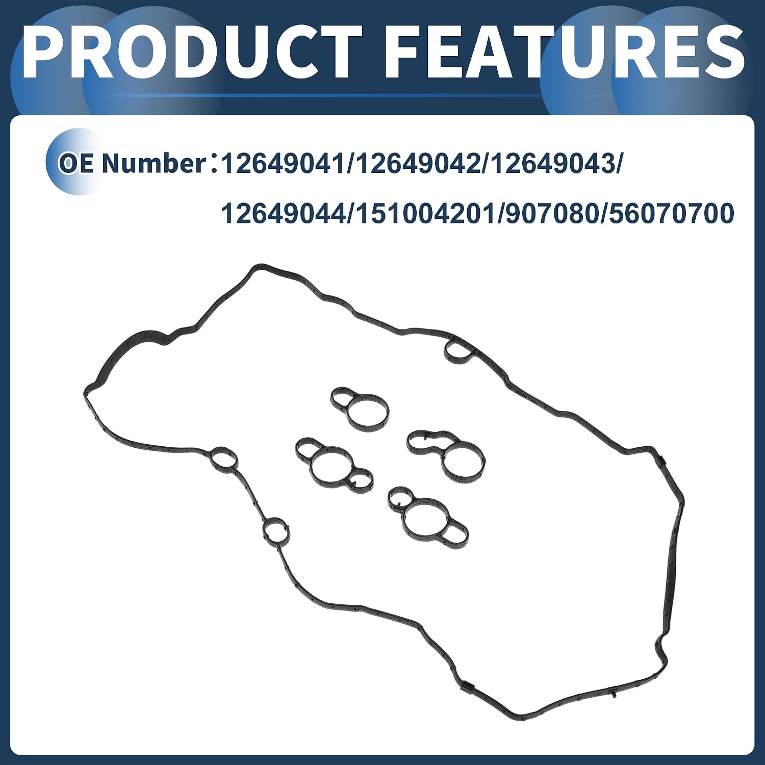 ACROPIX Valve Cover Gasket Set for Chevrolet Spark 2016-2021 1.4L L4 Engine Valve Cover Gasket Replacement Kit Replace 12649041