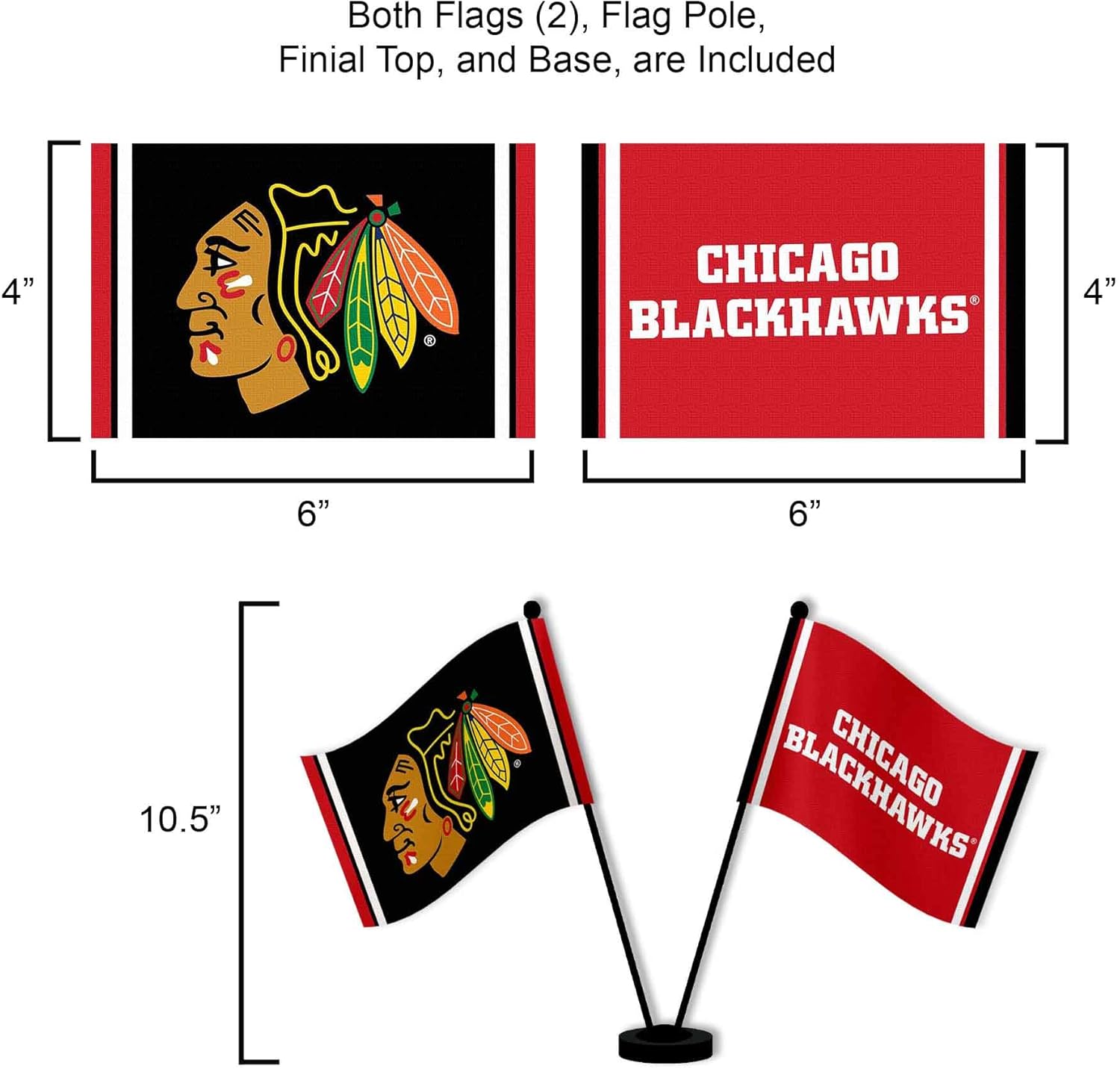 WinCraft Chicago Blackhawks Desk and Table Top Flags