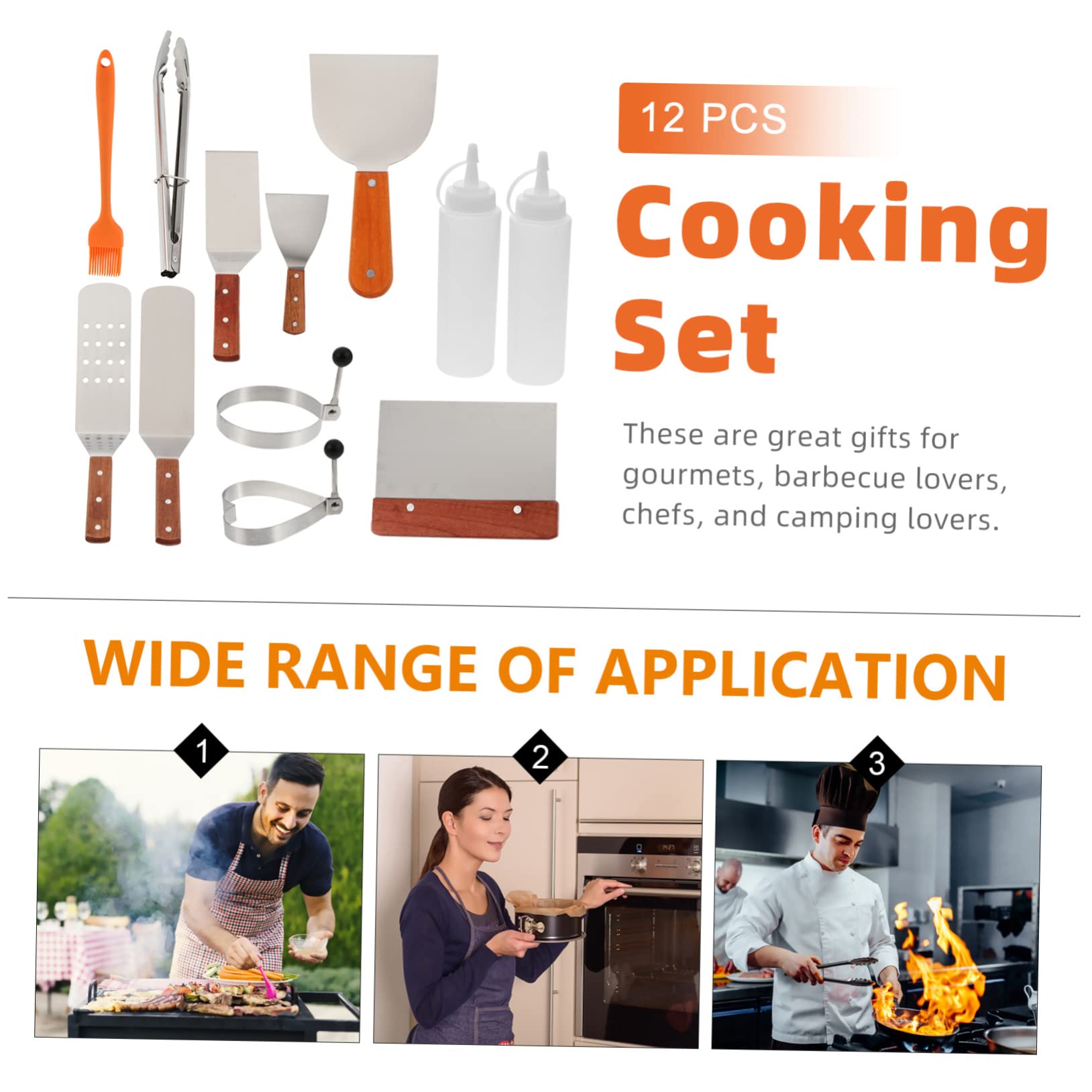 Toddmomy Kit de Utensilios para Barbacoa Profesional de Acero Inoxidable Diseño Completo y Fácil Manejo de 12 Piezas para Barbacoa al Aire Libre y Camping