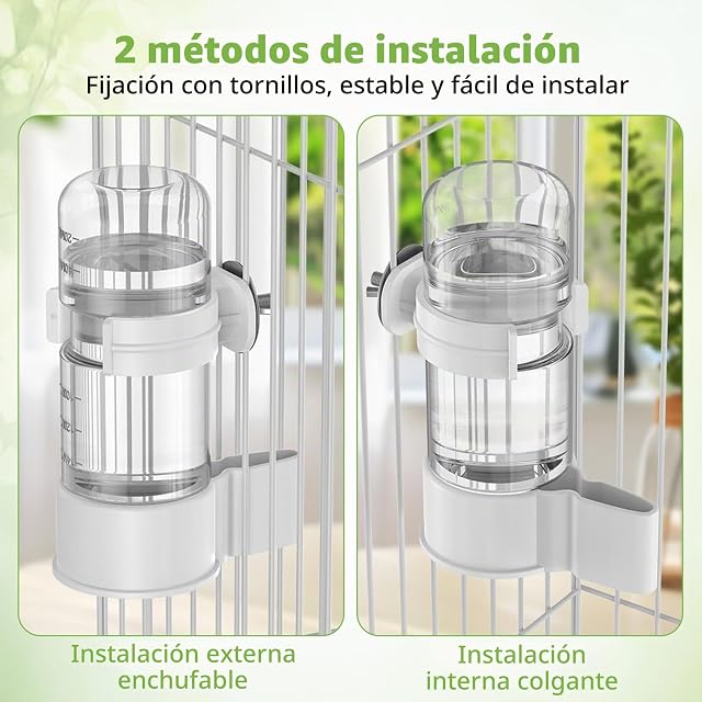 Foto 6 de 7 de deegbbyi 2 Piezas Dispensador de Agua para Pájaros, 140 ml Comedero Pájaros