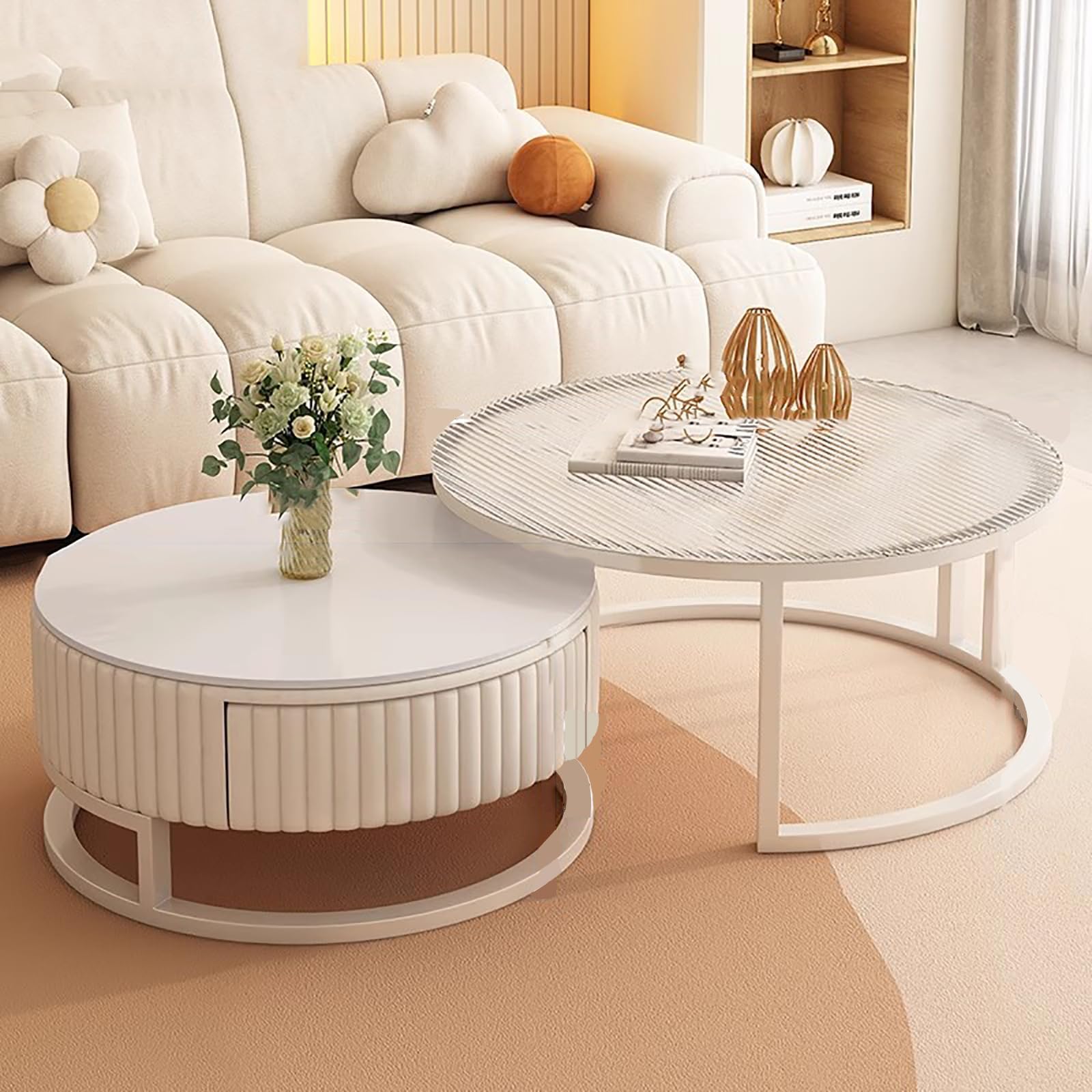 Table basse ronde gigogne parfaite pour salon et réception moderne