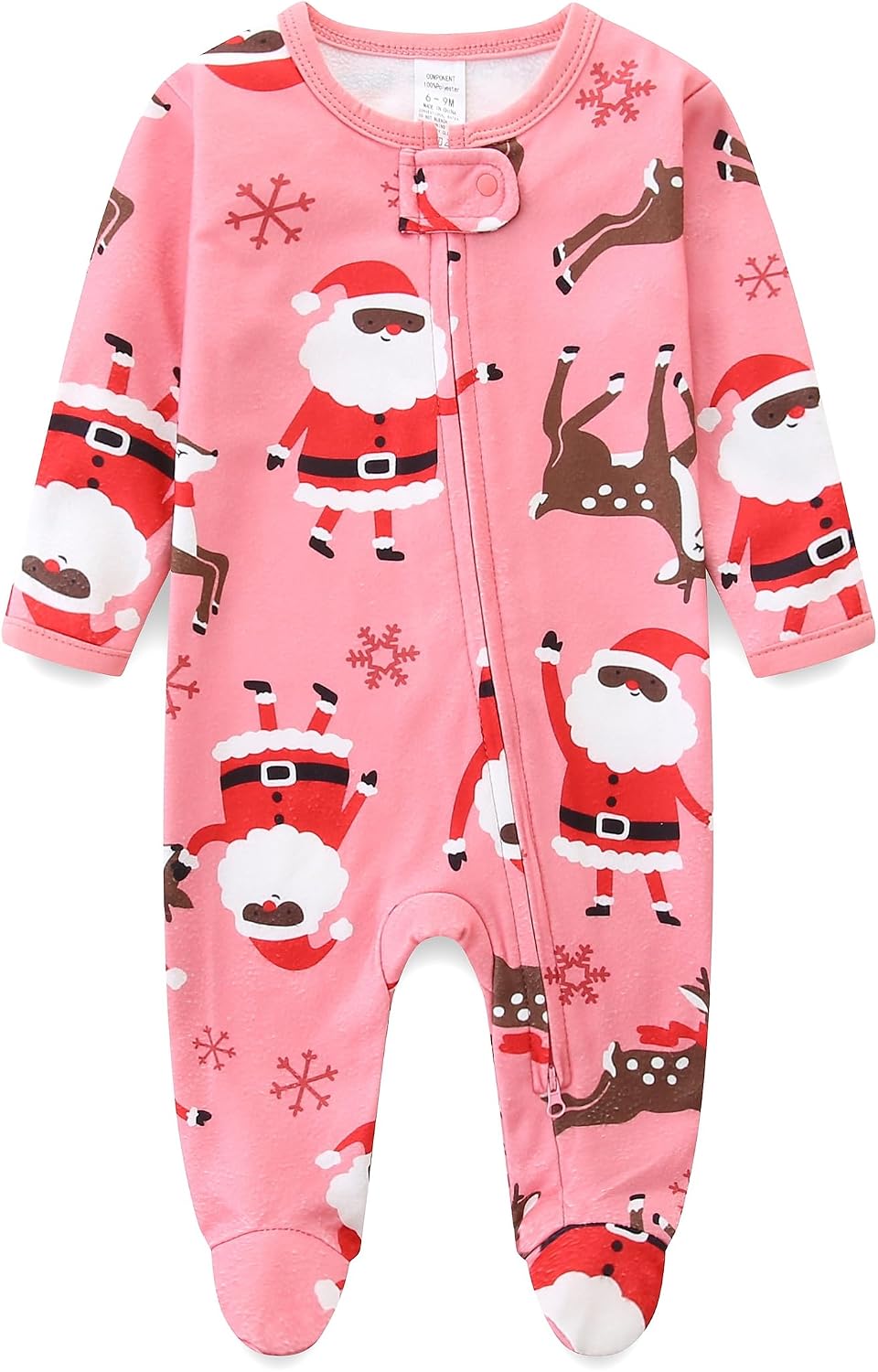 Baby Boy Girl Outfit First Christmas Footed Onesie Newborn Long Sleeve Romper Jumpsuit for Fall Winter Clothes