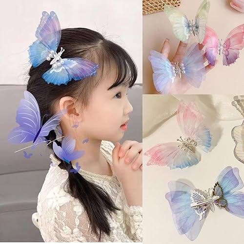 Miniatura 3 de 6 pinzas grandes de mariposa para el cabello para niñas y mujeres, grandes antideslizantes y fuertes pinzas de metal para el cabello, pinzas para el