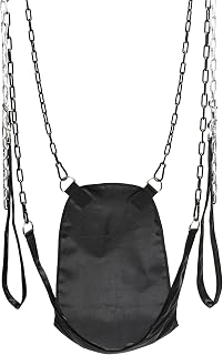 MASTER SERIES Nylon Sex Sling with Removable Stirrups for Men Women & Couples. Lightweight, Durable and Compatible with Most Swing Stands Sex Sling 1 Piece - Black