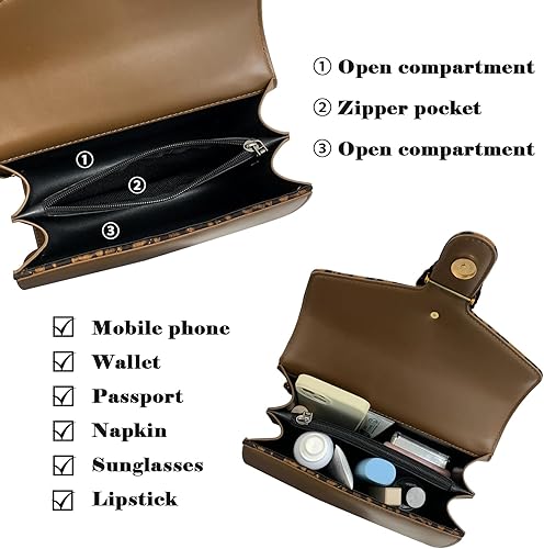 Miniatura 5 de MYHOZEE - Bolsos cruzados para mujer - Carteras de mano con estampado de serpiente - Bolsos de hombro de cuero con cadena - Bolsos de noche