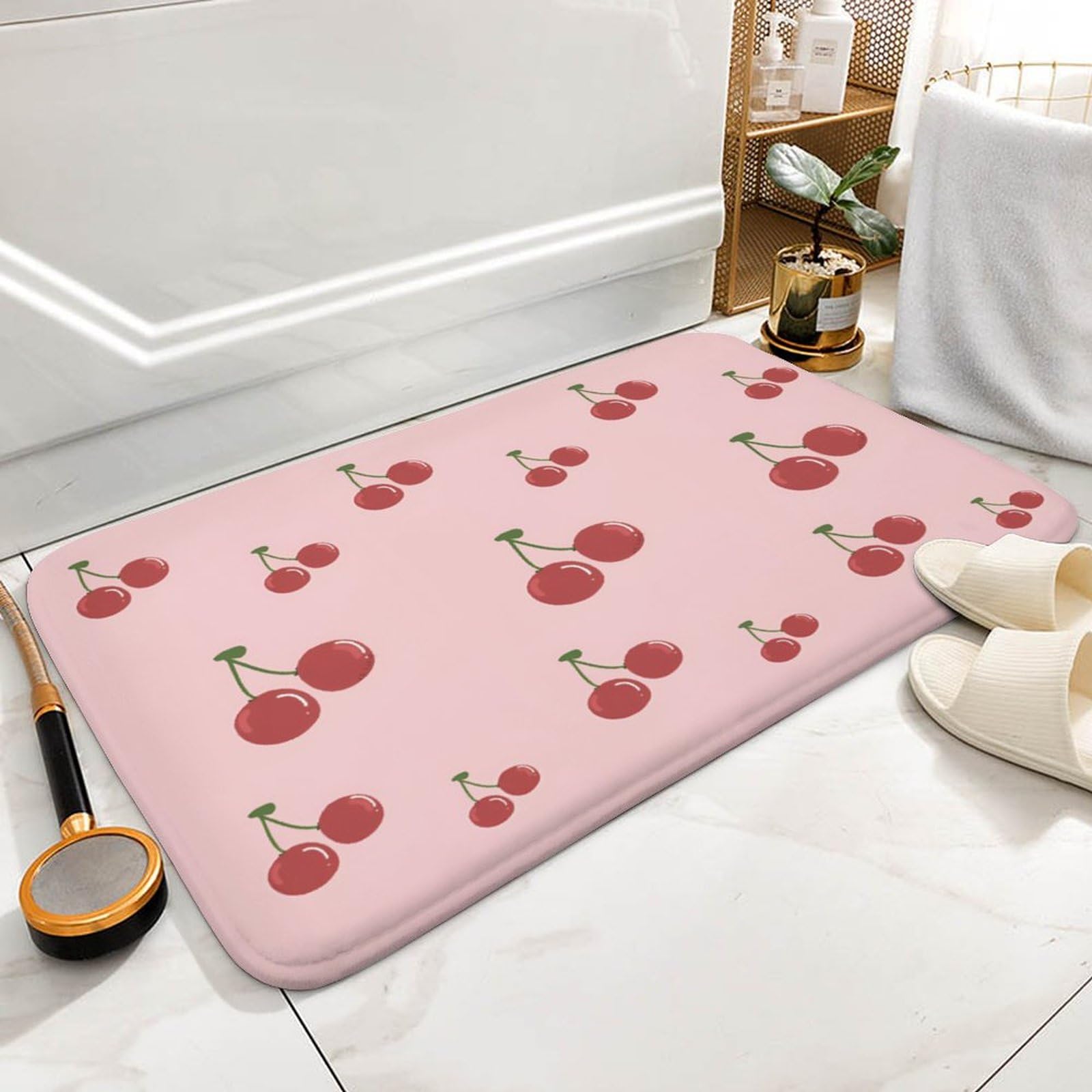 Amazon | さくらんぼ サクランボ 桜桃 玄関マット 屋外 おしゃれ 室内