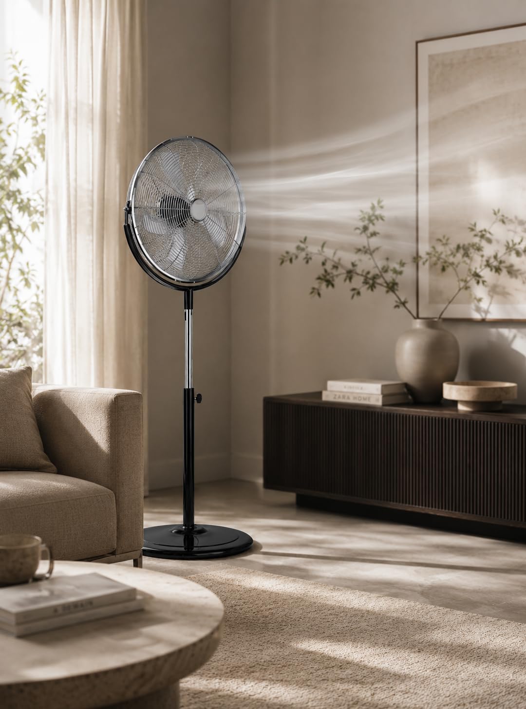 DOMAIR BAP460A Brasseur d'air orientable 7367 m3/h, 100 Watts, Sur pied, 45 cm