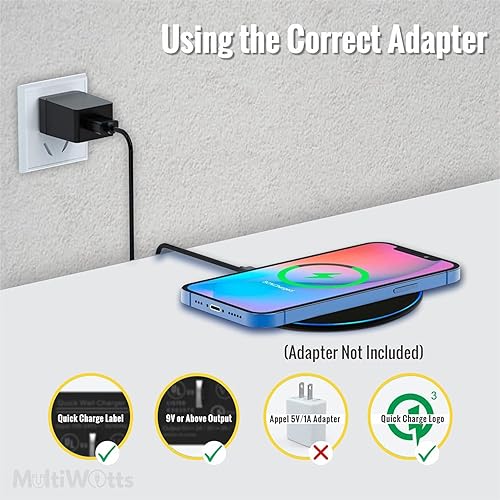 Miniatura 4 de Cargador inalámbrico de 15 W con certificación rápida compatible con iPhone (1615141312X8, Samsung (S24S23S22S20S10S9S8Note8910 y otros teléfonos