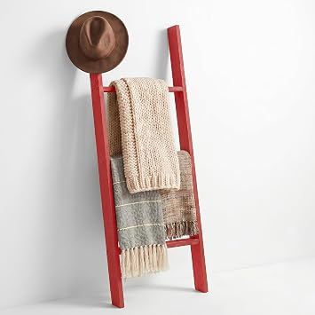 BARNWOODUSA Throw Blanket Ladder Fully Assembled Reclaimed Wood Rustic