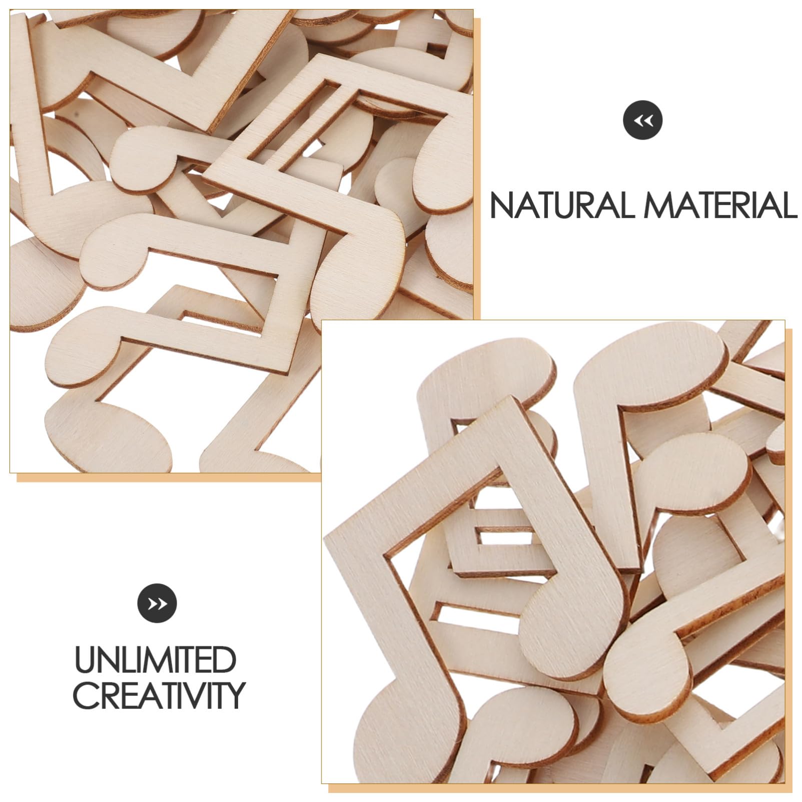 Figuras de Notas Musicales de Madera sin Pintar y Suaves para Manualidades Infantiles Decoración Colgante DIY Material Natural para Graffiti y Proyectos Creativos