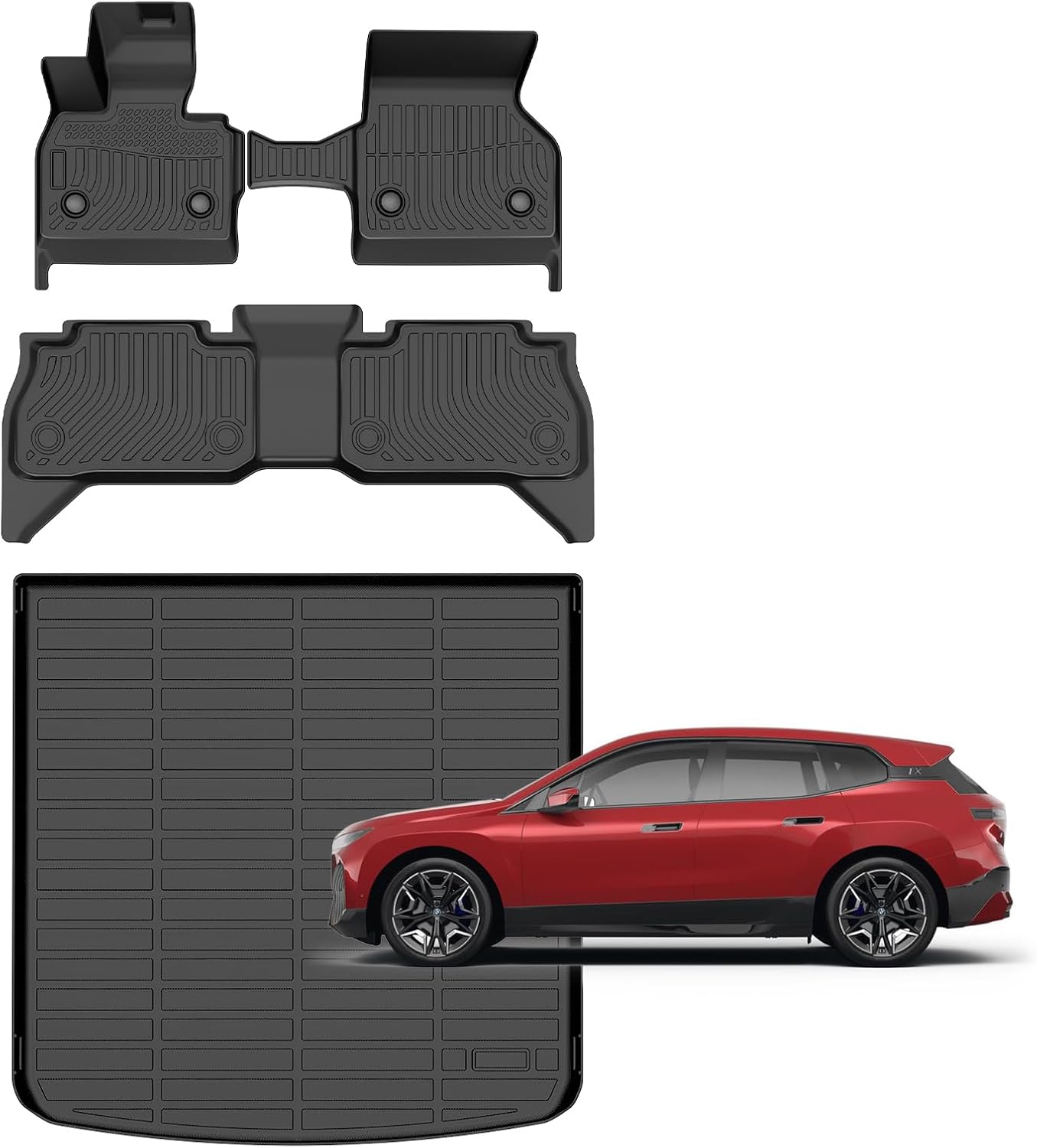 for BMW IX Floor Mats 2026 2025 2024 2023 2022 Car Mats for BMW IX All Weather Floor Mats Cargo Liner Anti-Slip Waterproof Mats Custom Fit for IX Accessories 2022-2025 For BMW IX 2022-2026 Set