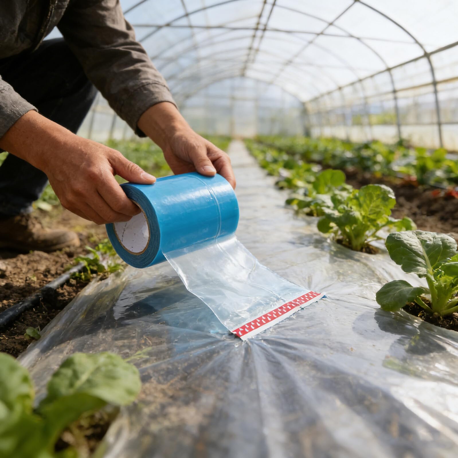 Cinta Reparadora para Plástico de Invernadero 25m Azul Pe | Rollo Único, Cobertura Transparente y Resistente al Agua, Uso Exterior en Jardinería Láminas y Film