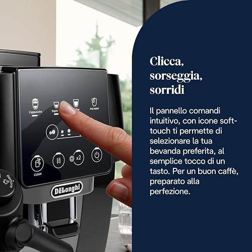 De’Longhi Magnifica Start - Perfetto Machine à Café Automatique avec LatteCrema Mousseur à Lait Automatique, 4 Boissons Enregistrées, Commandes Soft Touch, Noir et Gris (ECAM222.60.BG) - 5