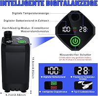 Duș de camping portabil Spopal cu pompă de 6000 mAh, afișaj de temperatură, furtun de 2 m și cap de duș, pentru spălarea mașinii, grădină și plajă 4