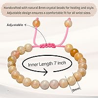 Vista 325 de Amazing Gemstone Crystal Bracelet for Women Men's Gifts - Protection Healing Crystal Bracelet - 8mm Gemstone Beaded Adjustable Bracelet Pulseras