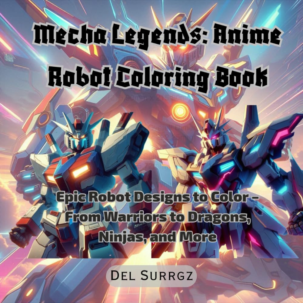 Mecha Legends: Anime Robot Coloring Book: Epic Robot Designs to Color – From Warriors to Dragons, Ninjas, and More