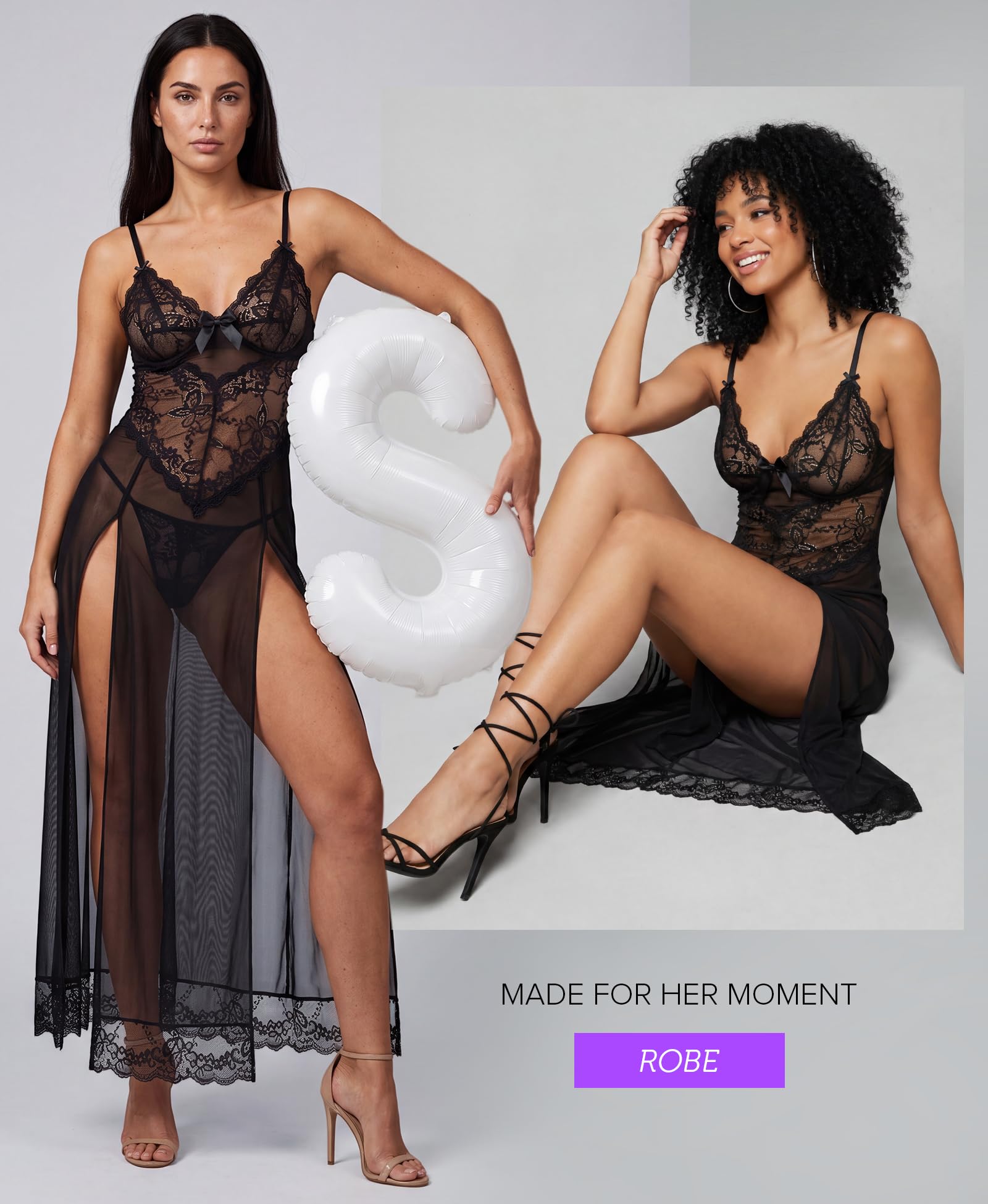 RSLOVE Lingerie Sexy Nuisette Femme Robe Vêtements de Nuit