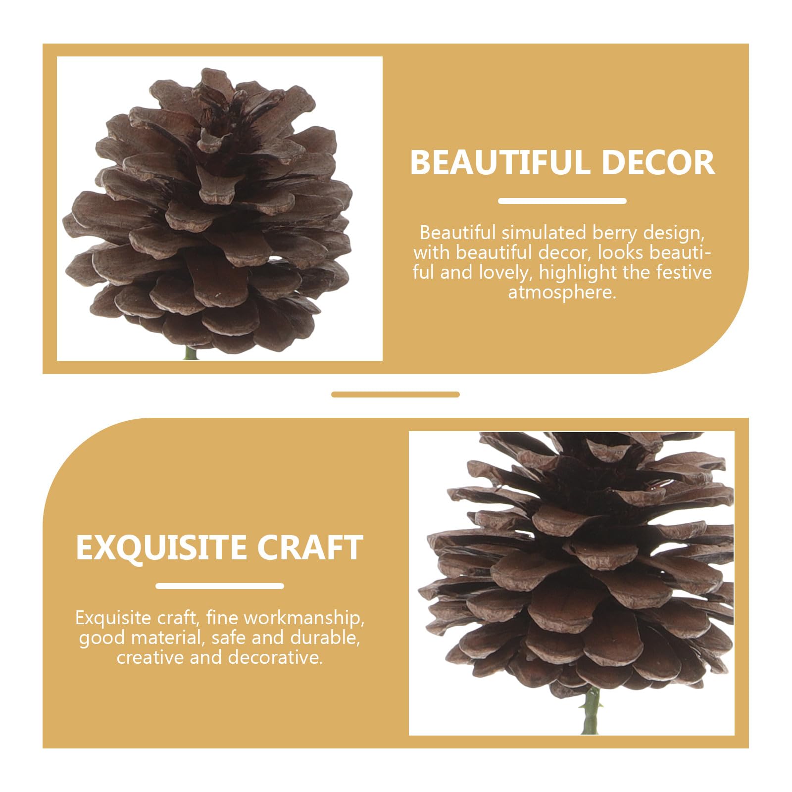 Beaupretty Accessoires Créatifs et Délicats et Décoration de Sapin de Noël Pommes de Pin Décoratives Lot de 20 en Bois et Fer Fêtes de Noël pour Hôtel et Fêtes de Noël