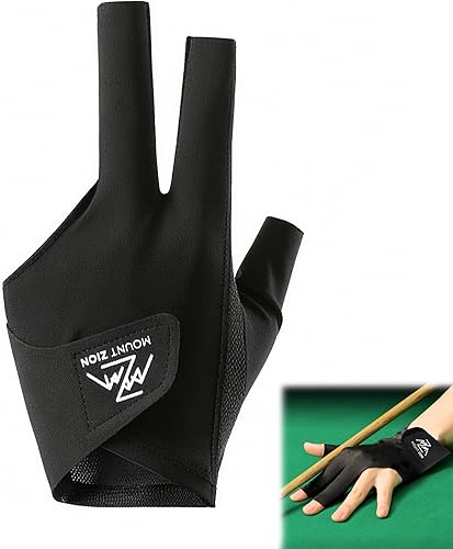 Miniatura 7 de Guante de billar para mano izquierda, guante de billar de 3 dedos con tela transpirable de secado rápido, accesorios deportivos profesionales para