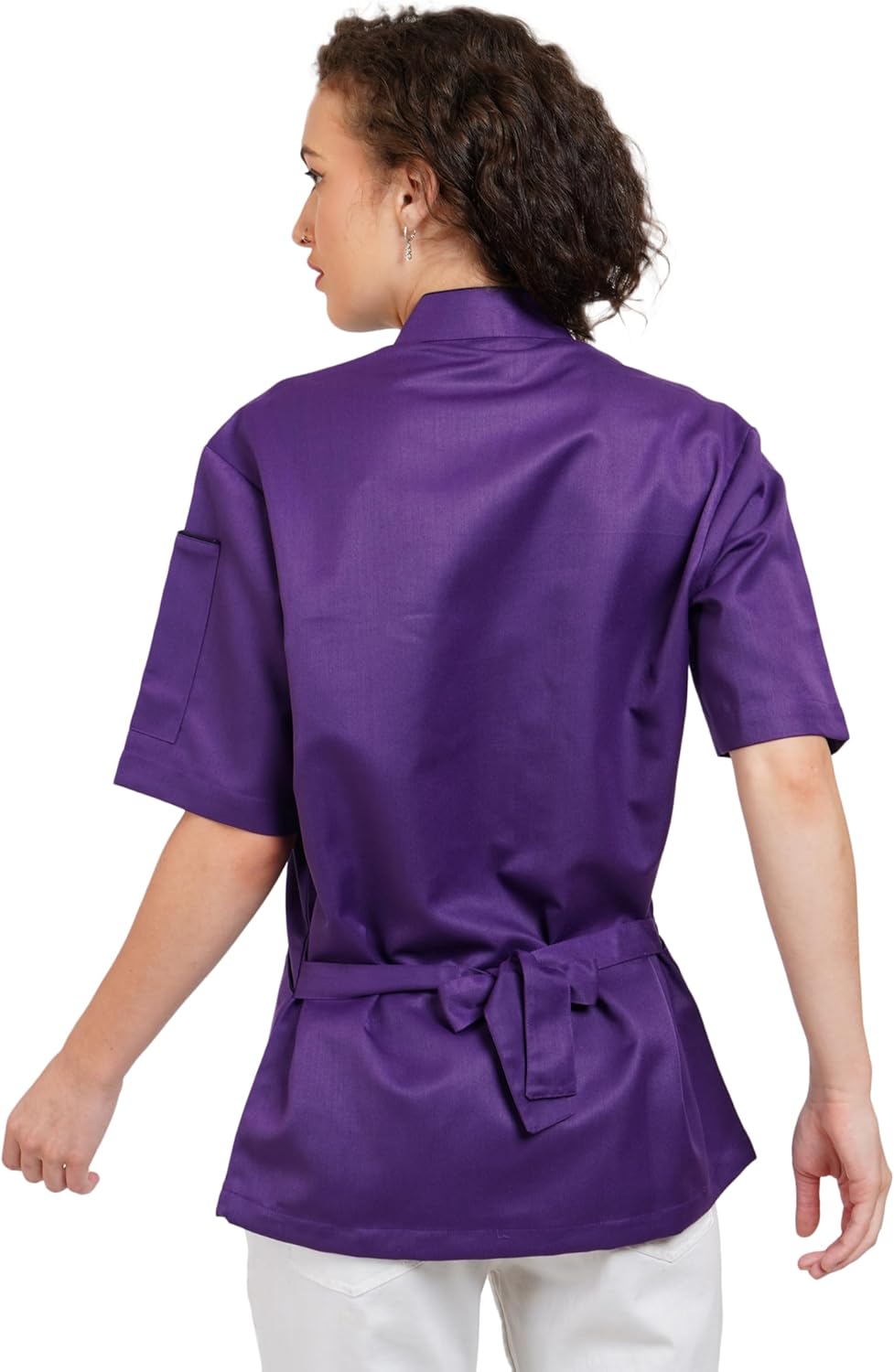 Women's Chef Coat, Short Sleeve Chef Jacket, Uniform for Food Service, Caterers, Bakers - Image 6