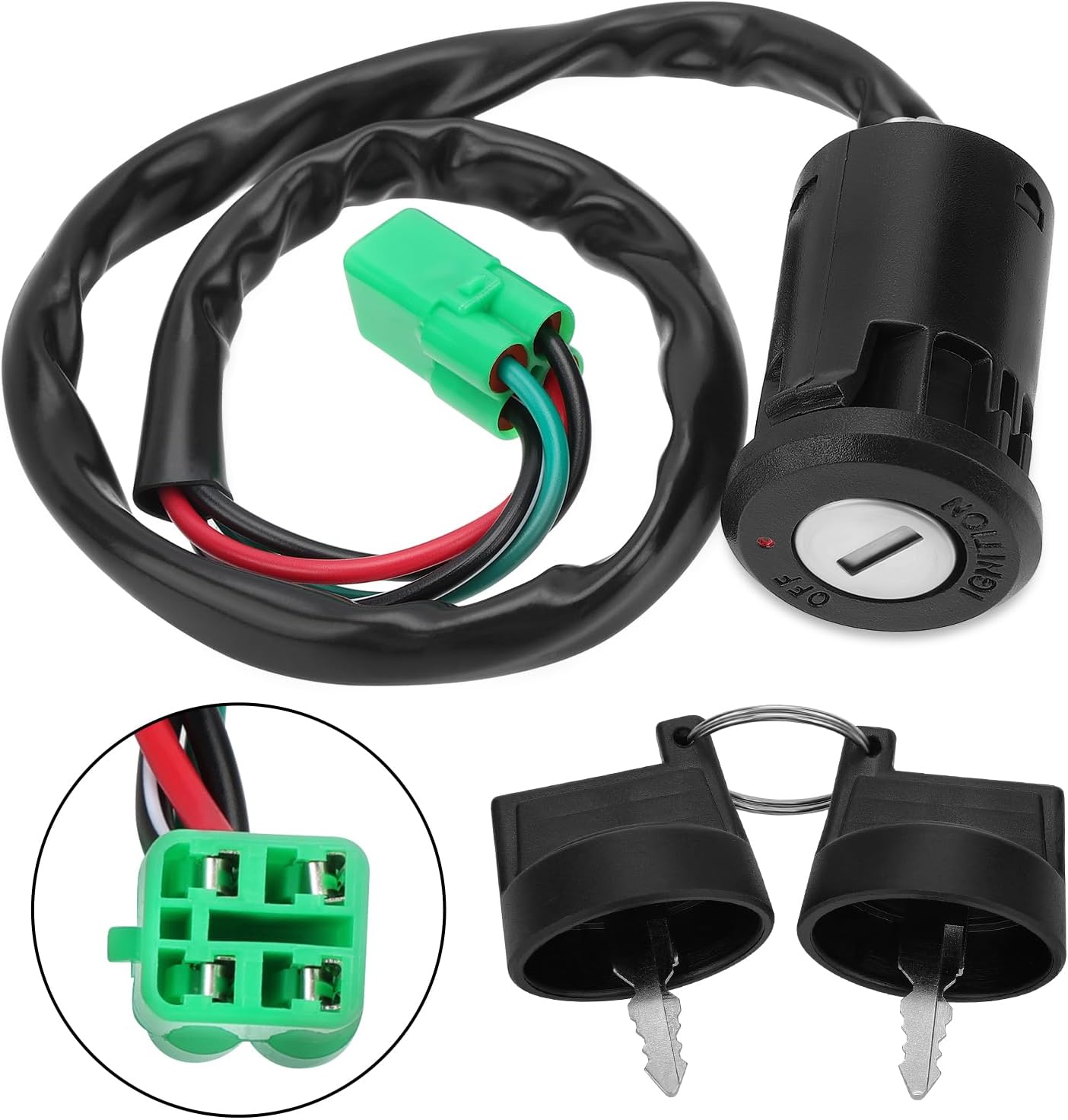 M MATI Ignition Key Switch for Honda TRX400EX TRX400X 2005-2014 TRX450ER TRX450R 2004-2014 35100-HP1-003 35100-HN1-A41