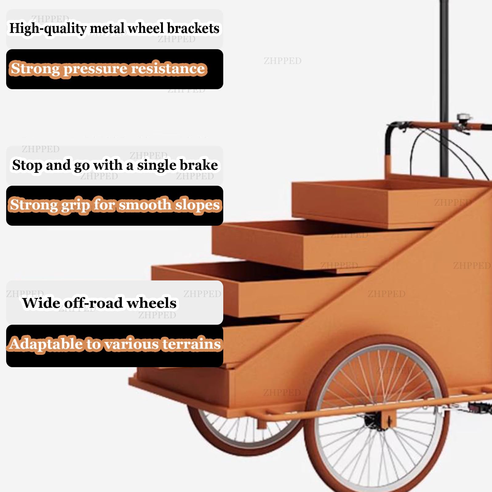 Wózek na kwiaty trójkołowy wózek vendingowy 3Wheel Retail Service & C Bike na zakupy le Food & Flower Sales Reverse Riding Utili Trike
