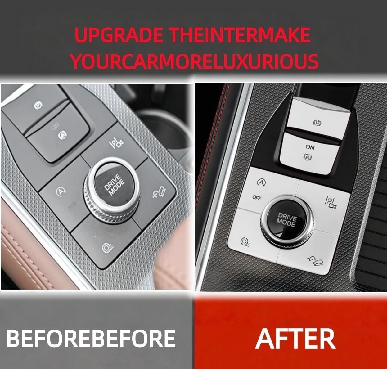 Metallic Silvery Button Cover Stickers for Ford Explorer Center Console (2020-2023 Models) - 6 Piece Set