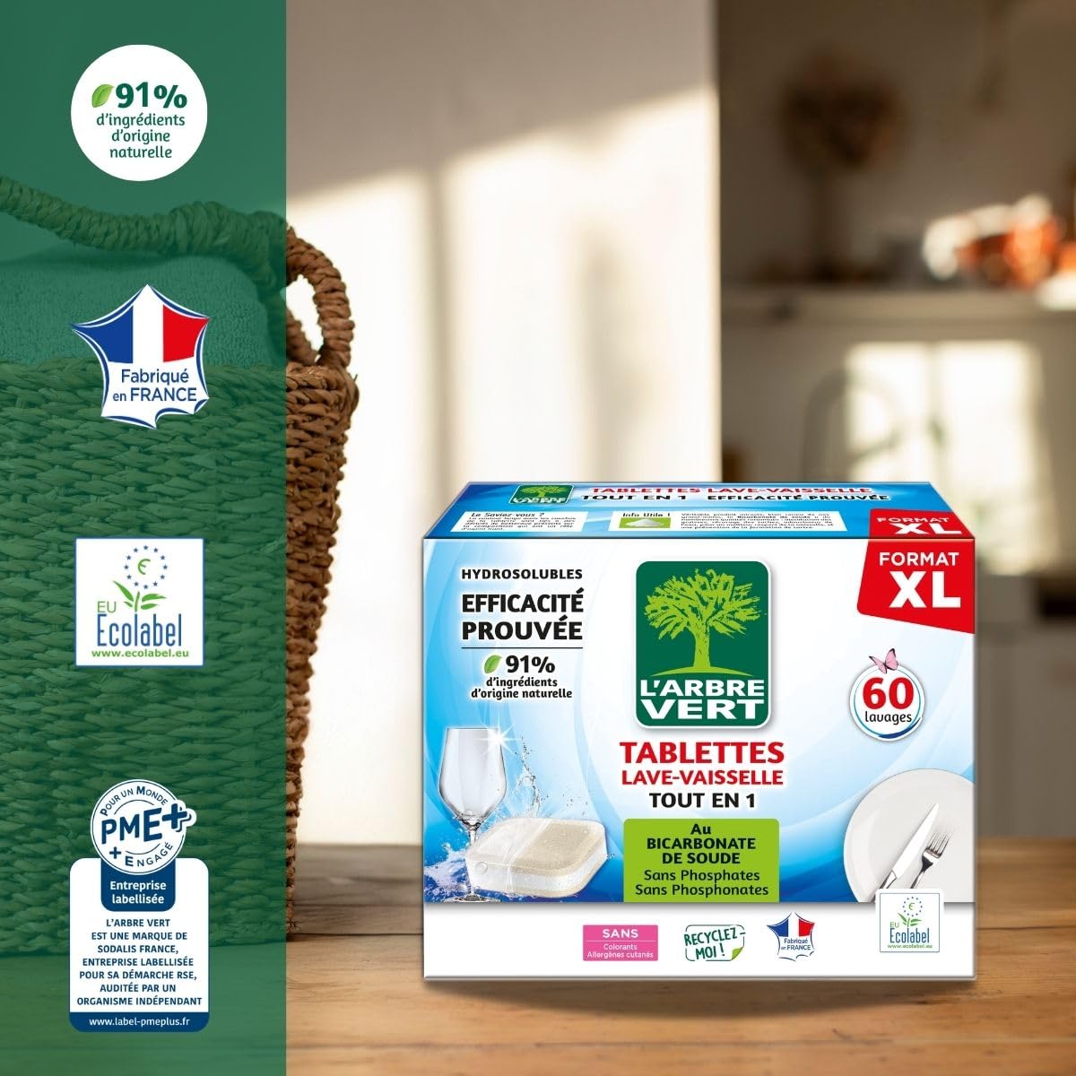 L'arbre vert Tablettes Lave-Vaisselle Hydrosolubles tout en 1 60 Doses Nouveau