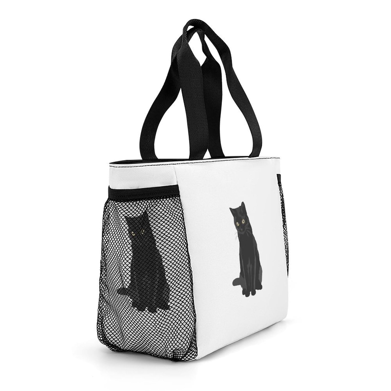Amazon | ランチバッグ 黒猫 猫柄 ネコ 保冷バッグ ランチトート