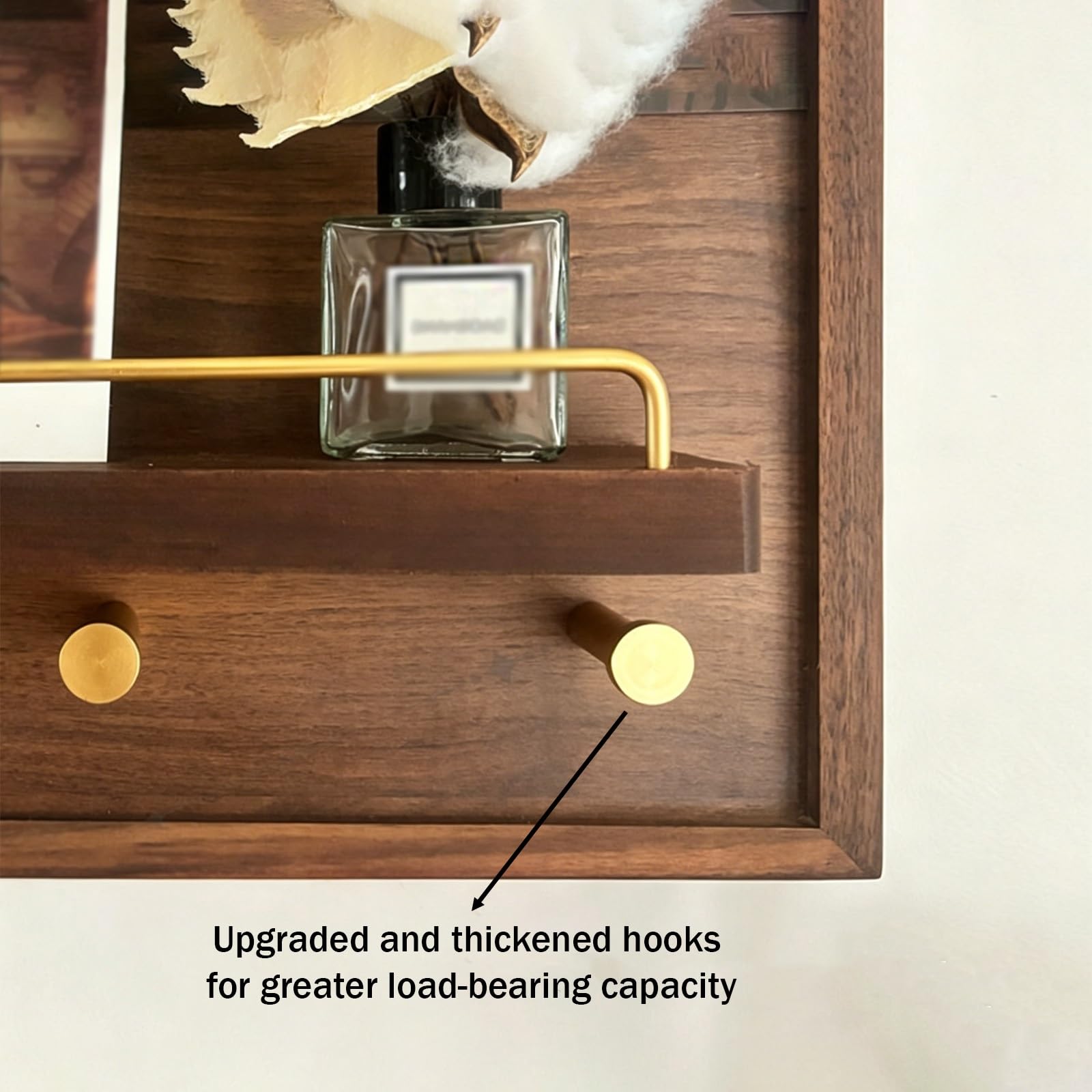 Copertura decorativa quadro elettrico in noce massivo con mensola portaoggetti, copri contatore facile installazione per soggiorno, ufficio e uso domestico(17.7 * 13.8in)