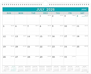 Lemome 2026-2027 Wall Calendar: 18 Months July 2026-Dec 2027, 11.5x14.6 Inch with Julian Dates & Holidays