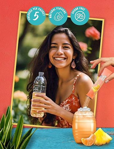 Miniatura 3 de Klass Aguas Frescas Mezcla de bebida en polvo 44 sobres de polvo sin azúcar Sabores - Pepino, limonada de lima, piña, mandarina, fresa, sandía