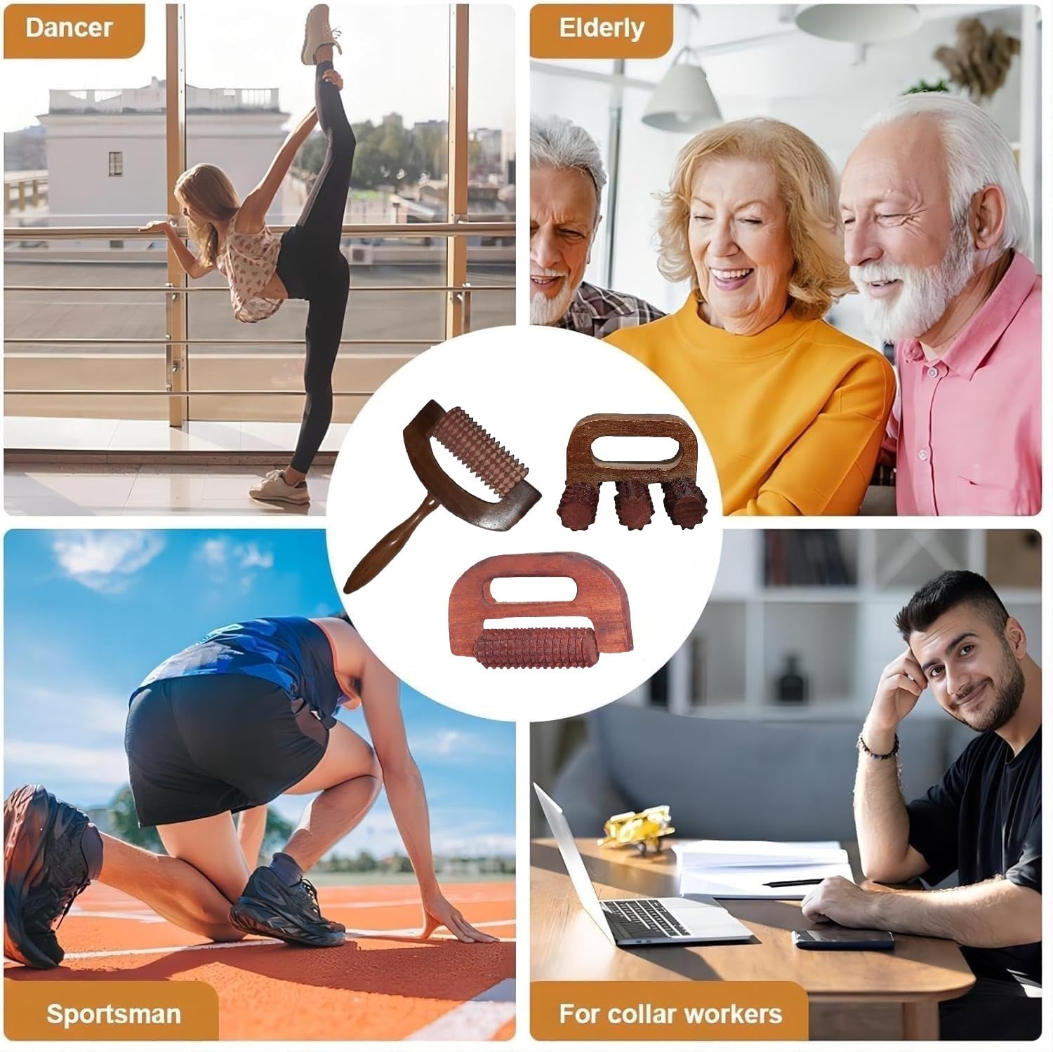 FA Industries® Wooden Back and T-Masher for Back Pain Relief and Matter Recovery, Manual Back Masser Wood Therapy Massage Tool (Set of 3) FA Industries® Wooden Back and T-Masher for Back Pain Relief and Matter Recovery, Manual Back Masser Wood Therapy Massage Tool (Set of 3)