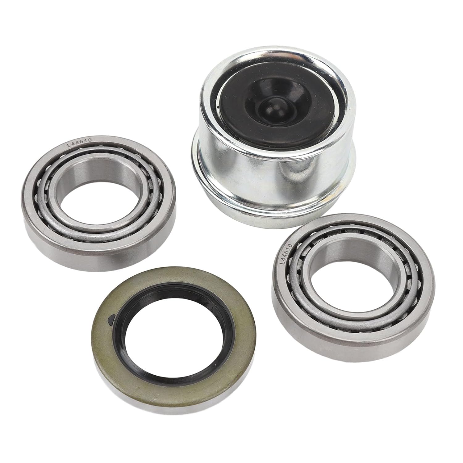 2 Set Trailer Wheel Hub Bearings Kit for 1 Inch 2000 2200 LB Boat Trailer Axle, Includes L44643 L44610 Bearings, 12192TB Grease, Dust Cotter Pins, Heavy Duty