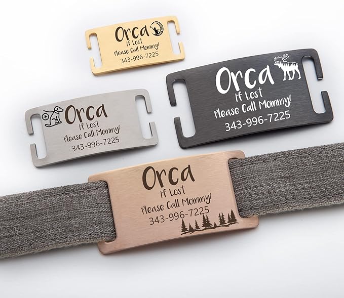 HiPeep Dog Tags Slide on Pet ID Tag Silent Custom Cats Dogs Name Tag