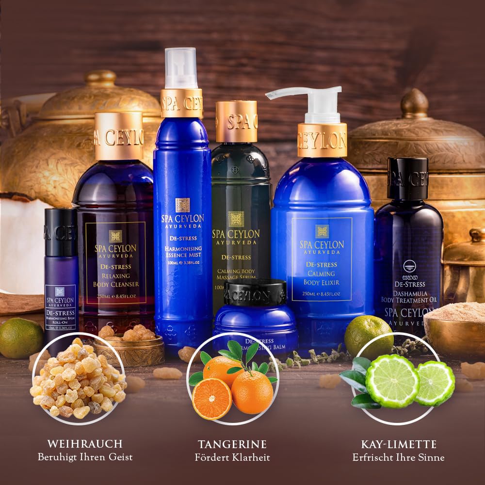 SPA CEYLON De-Stress Harmonising Essence Mist, 100 ml ayurvedisches Körperspray mit Lavendel, Ylang-Ylang und Bergamotte, beruhigend und harmonisierend, für Körper und Sinne