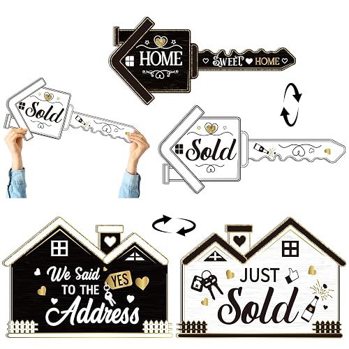 Teenyyou 2 Pcs Extra Large Real Estate Sold Sign for