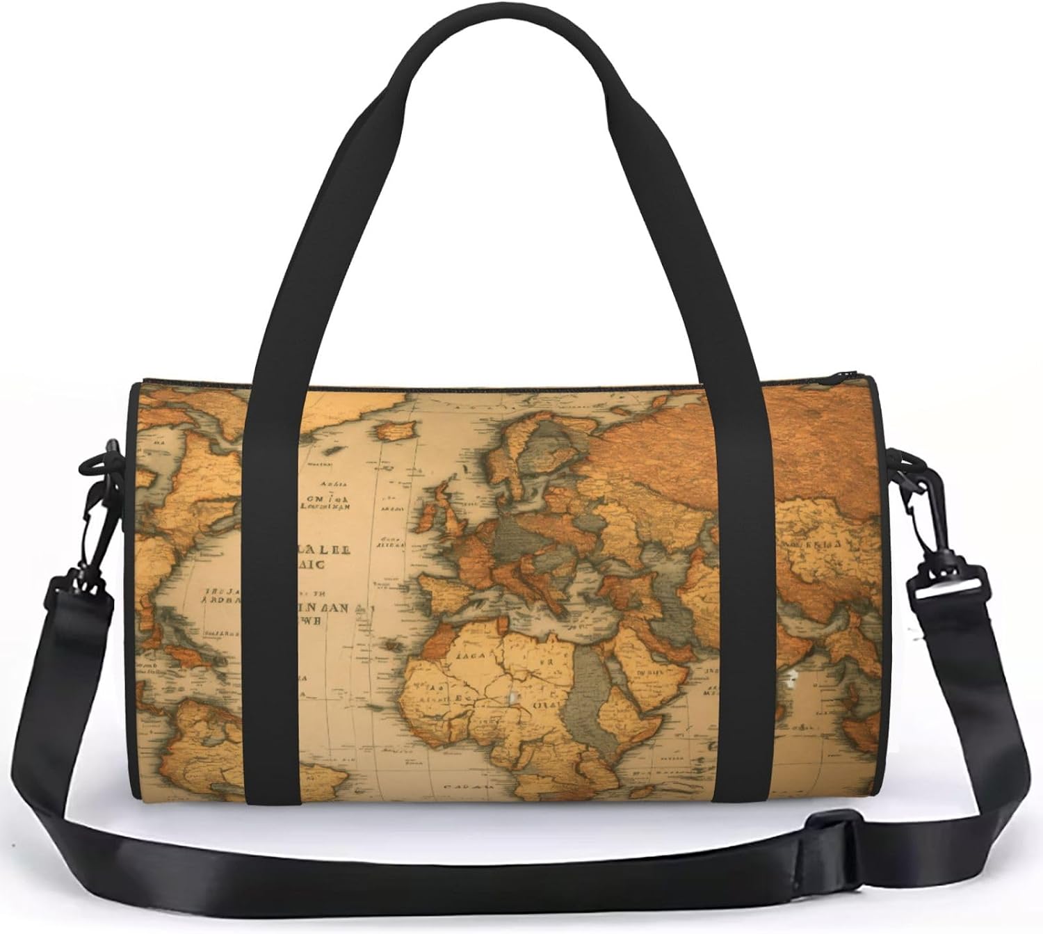 World Map Print Sports Tote Bag Lightweight Water-Resistant Gym Backpack Travel Supplies