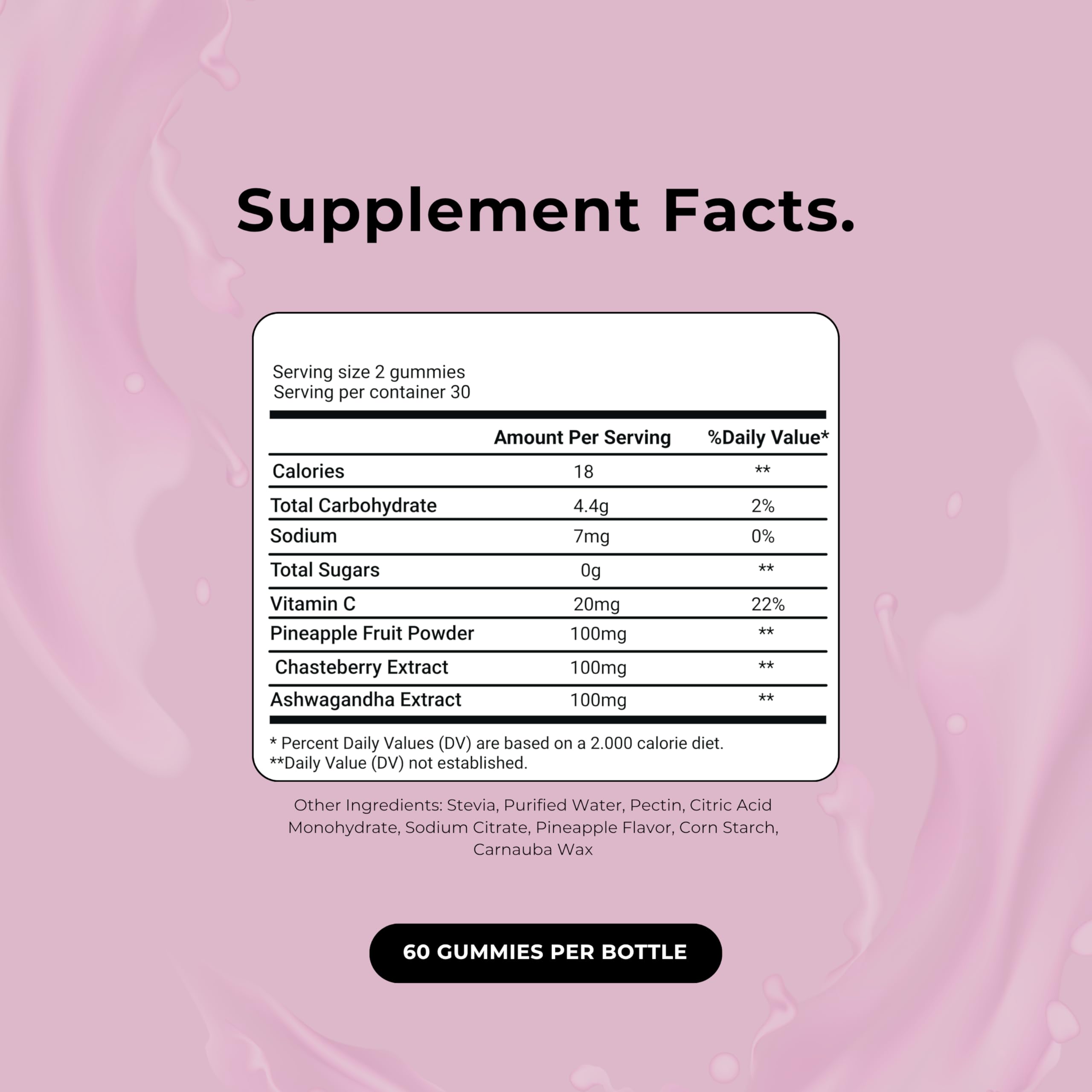Up&Down Supplements Premium Feminine Balance Gummies for Women | PMS Relief, Mood & Cycle Support | Pineapple + Vitamin C | Ashwagandha & Chasteberry | Vegan, Non-GMO, Gluten Free | 60 Gummies — Amazon image 2