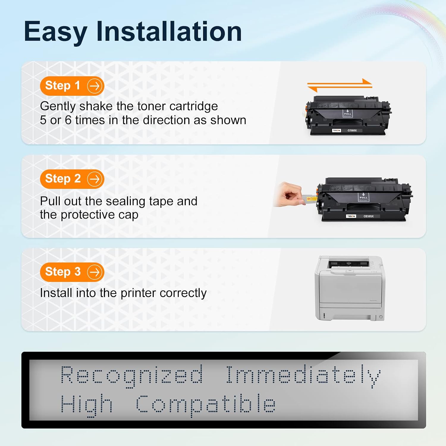 TESEN CE505X Toner Compatible Replacement for HP 05X CE505X Toner Cartridge High Yield Black for HP P2055d P2055dn P2055x Pro 400 M401 M401n M401dne M401dw MFP M425 M425dn M425dw Printer 4-Pack