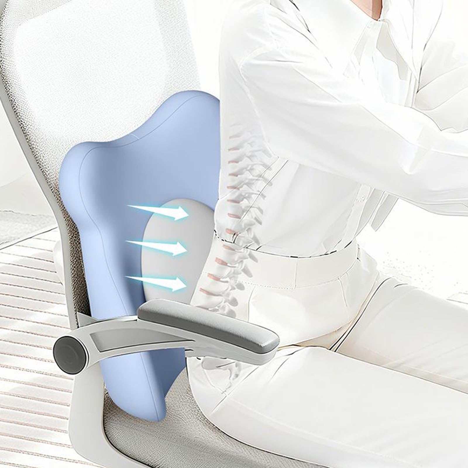 Cuscino lombare gonfiabile gonfiabile della sedia di pressione dell'aria regolabile del cuscino lombare della schiuma di memoria ergonomica