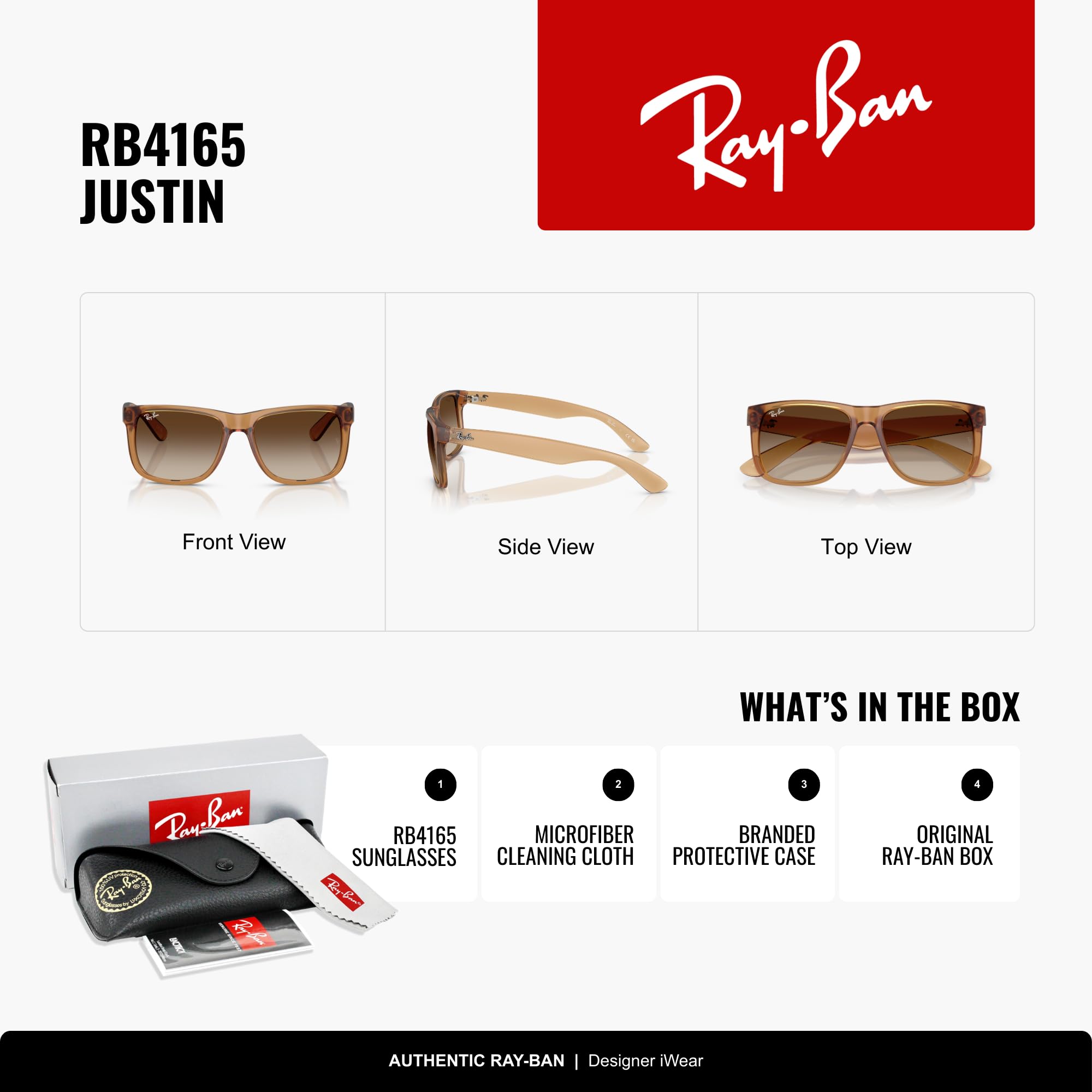 Ray-Ban Unisex Rb4165 Justin Sonnenbrille