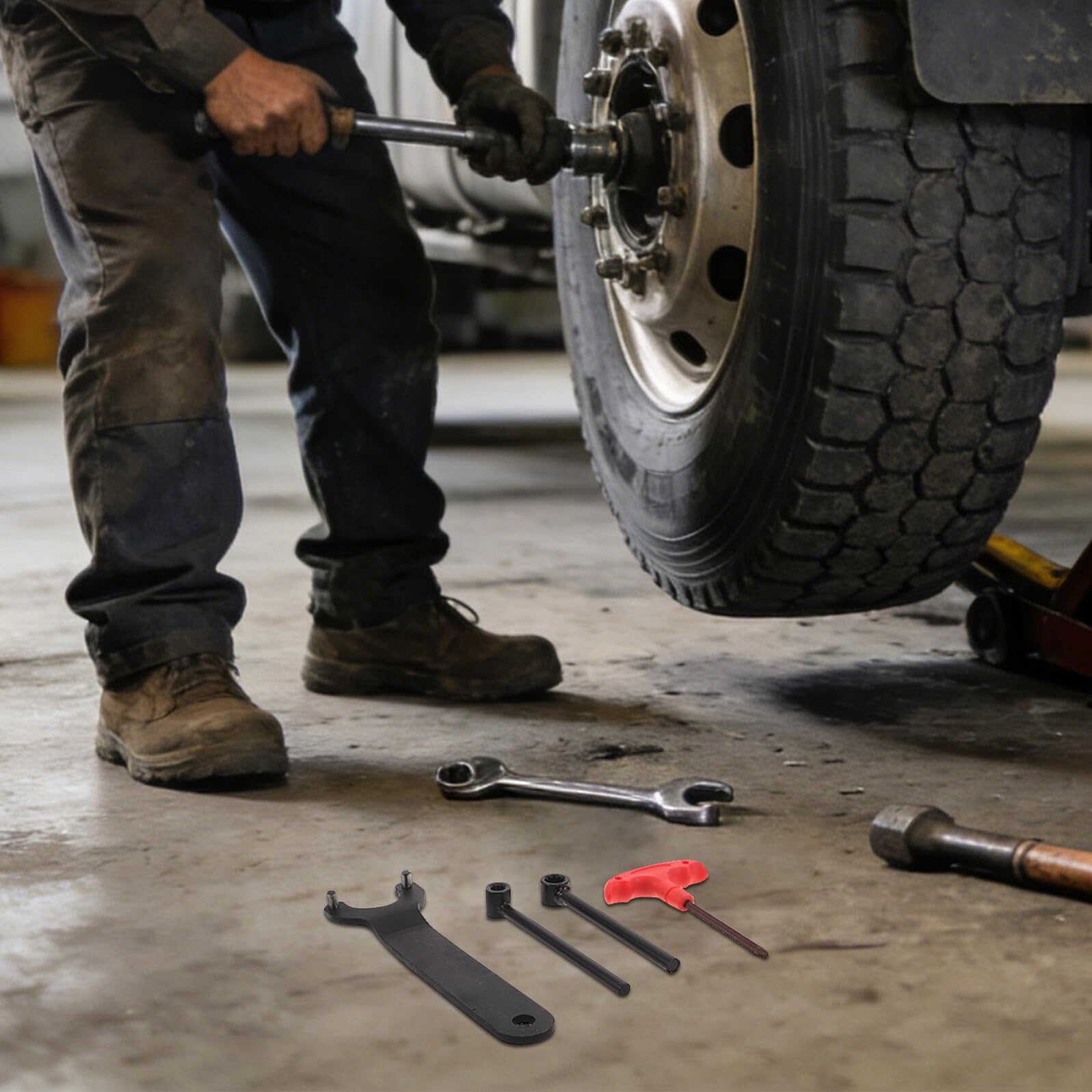 YARNOW Kit D'outils de Réparation de Freins à Disque pour Semi-remorques, Jeu 6 Pièces, Outil de Réglage des Étriers de Frein, Solide et Compatible, Entretien Professionnel Automobile