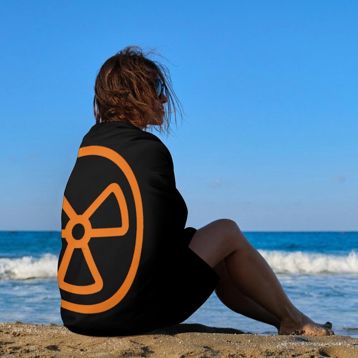 Dangerous Nuclear Radiation Large Beach Towel Microfiber Lightweight Travel Sandproof Quick Dry Swimming Bath Towels
