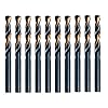 MAXTOOL Letter J 10PCs Identical Screw Machine Drill Bits HSS M2 Stub Short Drills Fully Ground Black & Bronze Straight Shank; SML02H10RJ10